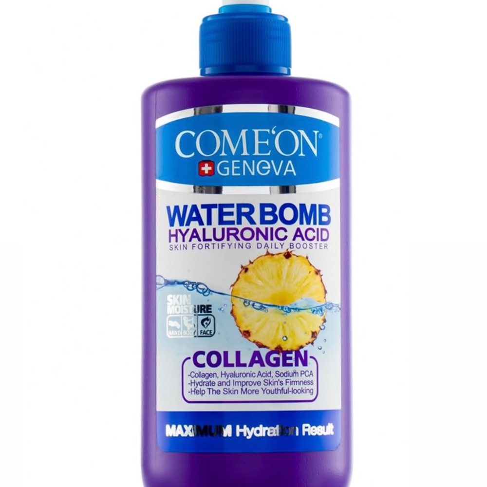 کرم آبرسان صورت کامان مدل Water Bomb حاوی هیالورونیک اسید و کلاژن حجم 500 میلی لیتر