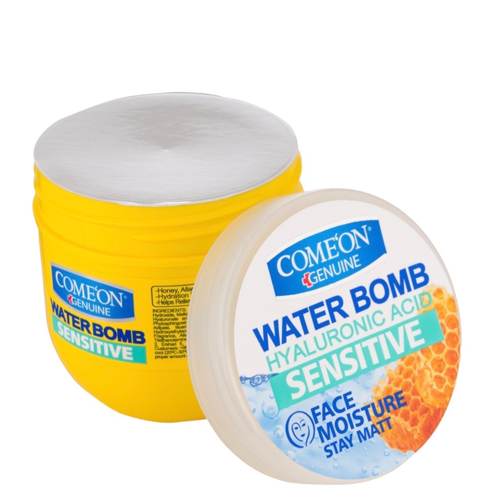 کرم صورت کامان مدل بمب آبرسان حاوی هیالورونیک اسید و ویتامین E با عصاره عسل مناسب پوست حساس حجم 200 میلی لیتر