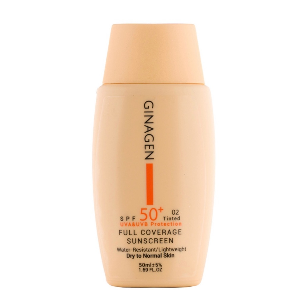 کرم ضد آفتاب رنگی ژیناژن مدل Full Coverage با spf 50 مناسب پوست معمولی و خشک حجم 50 میلی لیتر شماره 02
