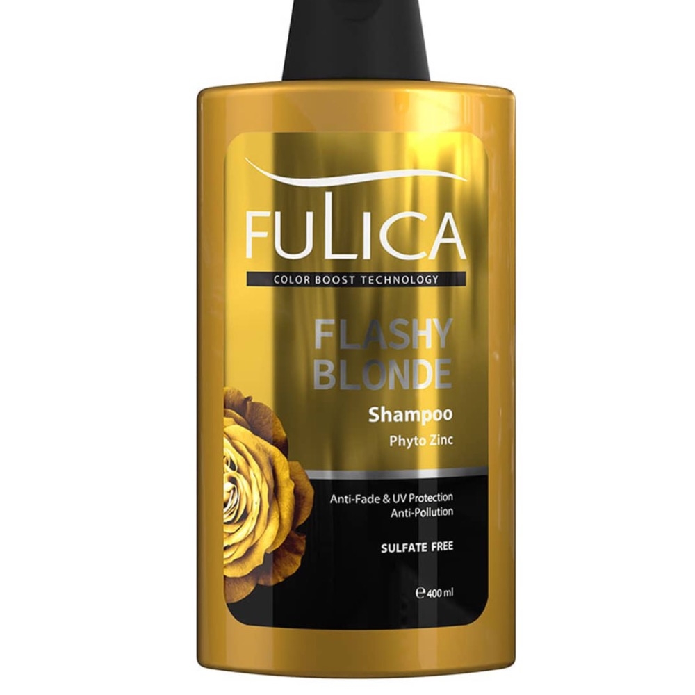 شامپو فاقد سولفات فولیکا مناسب موهای رنگ شده در تناژ بلوند حجم 400 میلی لیتر