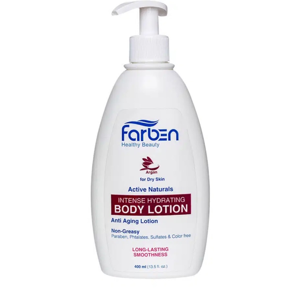 لوسیون بدن آبرسان پوست خشک فاربن حاوی روغن آرگان 400 میلی لیتر