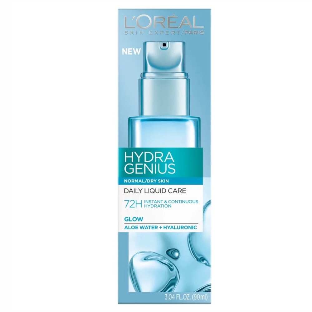 سرم آبرسان لورال آبی برای پوست نرمال و خشک LOreal Hydra Genius