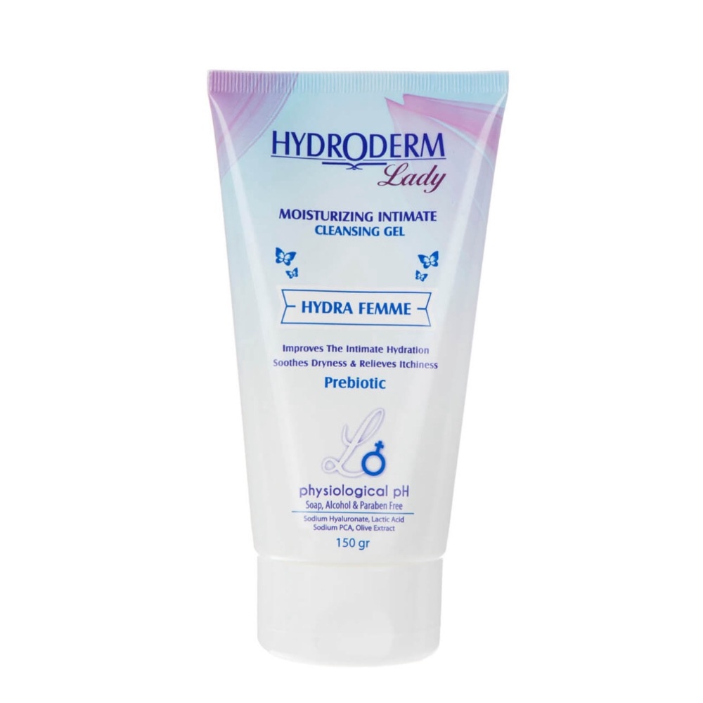 ژل بهداشتی مرطوب کننده بانوان هیدرودرم سری Lady مدل HYDRA FEMME حجم 150 میلی لیتر