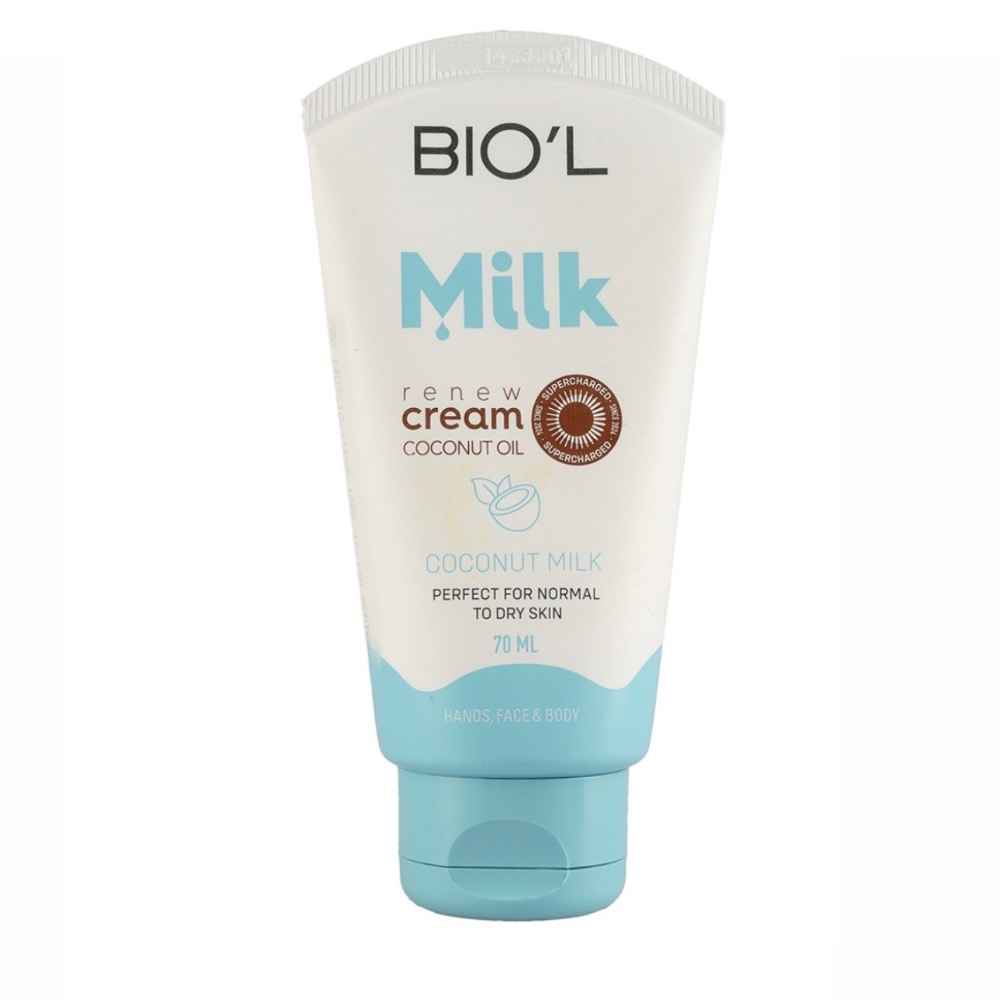 کرم مرطوب کننده بیول مدل Coconut Milk حاوی پروتئین شیر و روغن نارگیل حجم 75 میلی لیتر