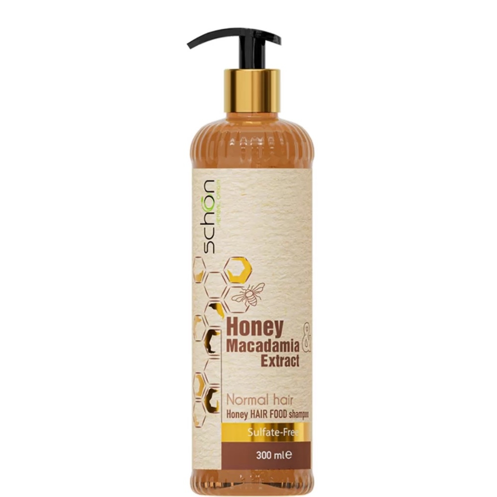 شامپو فاقد سولفات عسل و ماکادمیا مخصوص مو نرمال حجم 300 میل شون