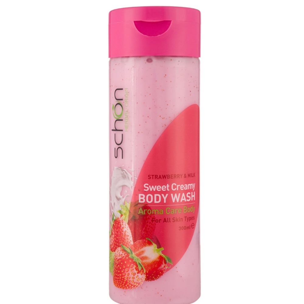 شامپو بدن شون مدل کرمی شیر توت فرنگی حجم 300 میلی لیتر