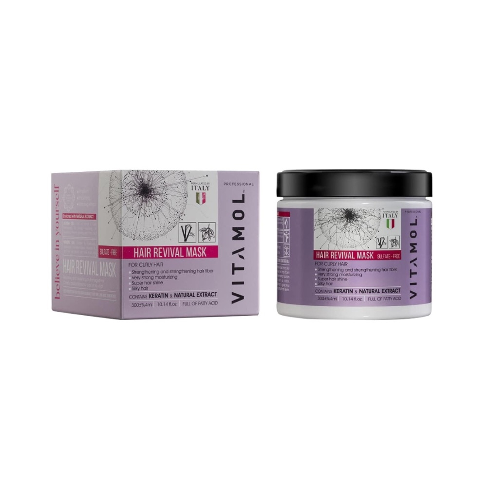 ماسک مو با آبکشی فاقد سولفات ویتامول مناسب موهای فر و مجعد حجم 300 میلی لیتر
