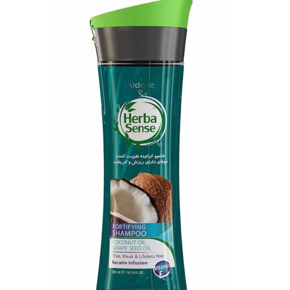 شامپو کراتینه هرباسنس عصاره روغن نارگیل و دانه انگور آردن