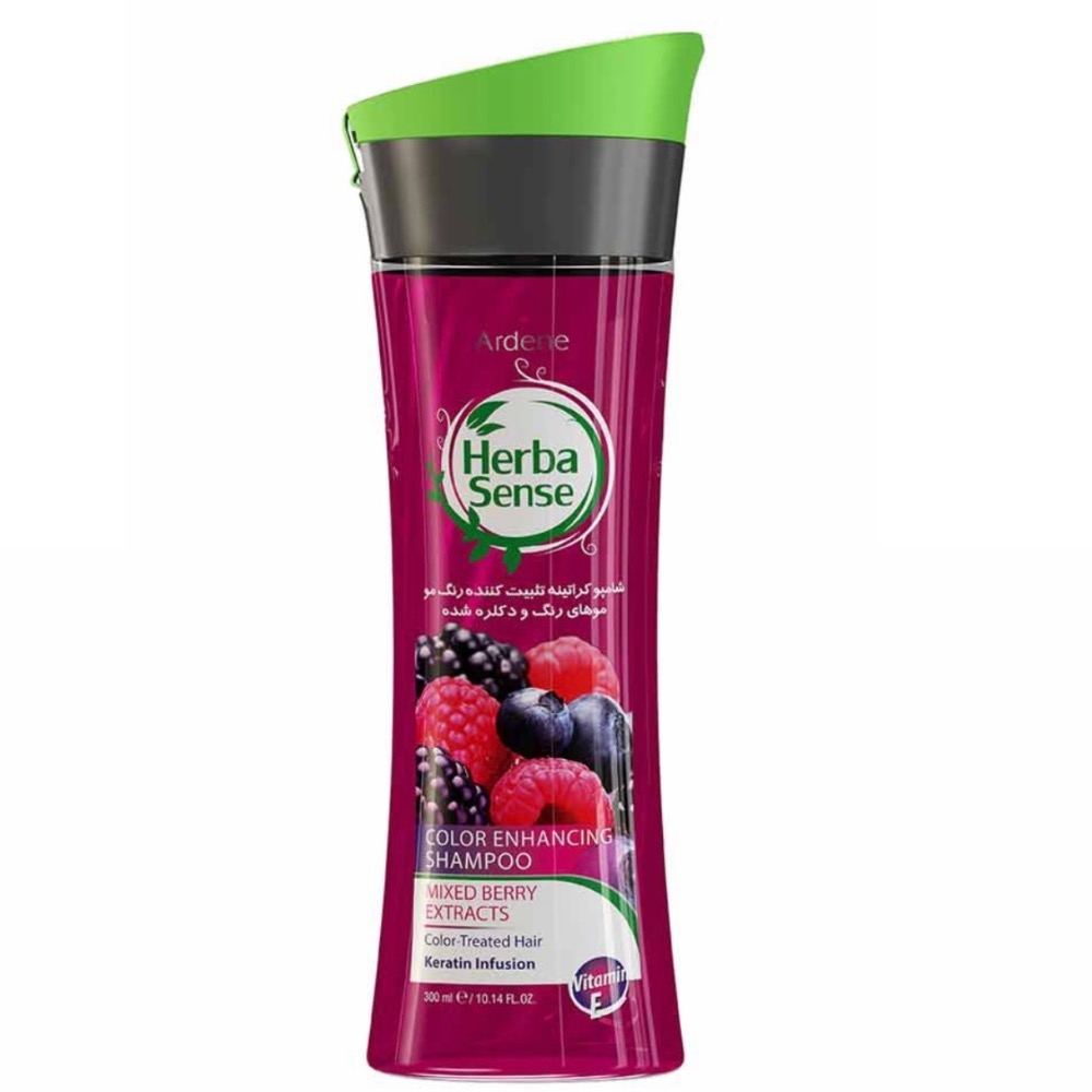 شامپو کراتینه هرباسنس تثبیت کننده رنگ موعصاره توت های وحشی آردن