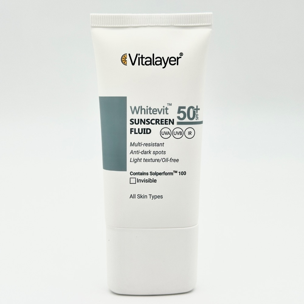 فلوئید ضد آفتاب وایت ویت بی رنگ SPF50 مناسب پوست دارای لک ویتالیر