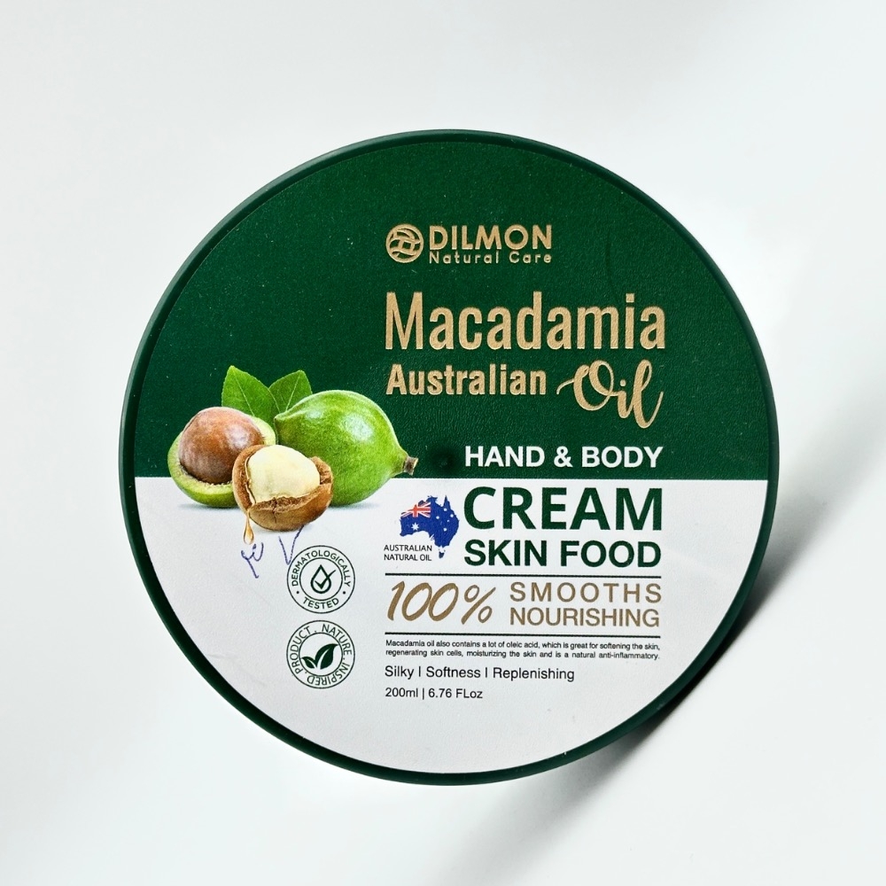 کرم مرطوب کننده دست و بدن‌ دیلمون حاوی روغن ماکادمیا