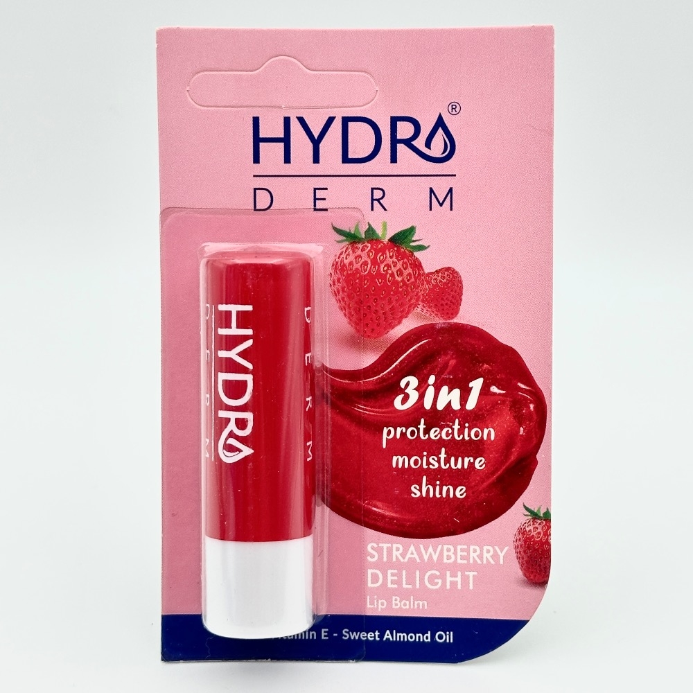 رطوبت رسان و محافظت کننده از خشکی پوست لب هیدرودرم با رنگ و طعم توت فرنگی
