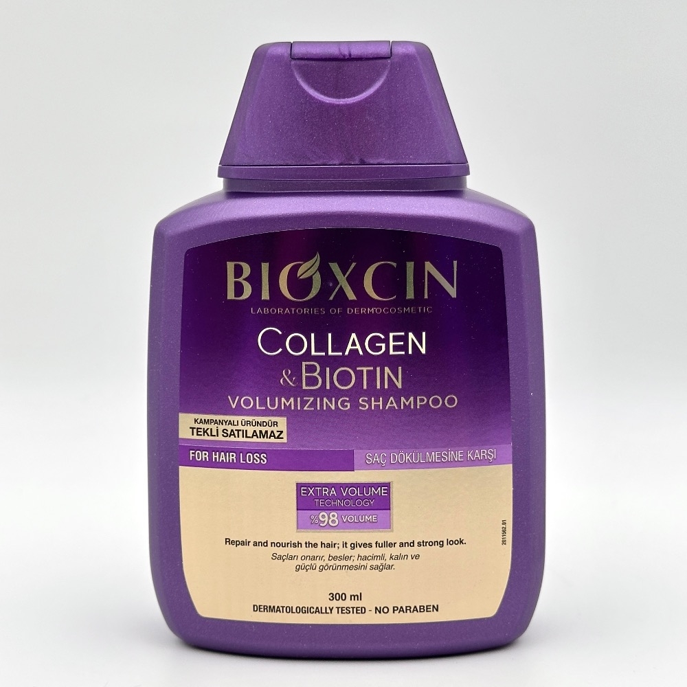 شامپو تقویت کننده مغذی بیوکسین ضدریزش و حاوی کلاژن و بیوتین مناسب انواع مو (300ML)